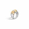 John Hardy Naga Ring - Silver and Brushed 18K Gold 15MM width - Size 7