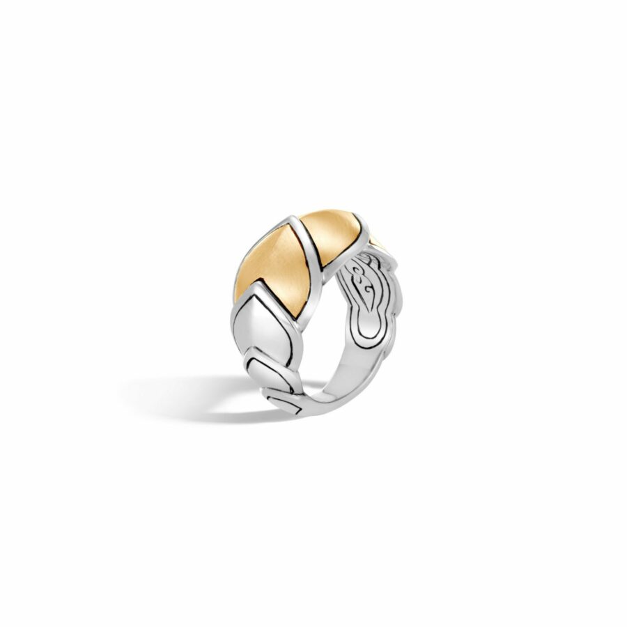 John Hardy Legends Naga Ring – Silver and Brushed 18K Gold 15MM width – Size 7
