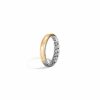 John Hardy Palu Ring - Silver Band 3.5MM Classic Chain with Hammered 18K Gold - Size 6