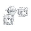 Earrings - Solitaire 4-Prong 0.25 ctw diamonds in 14K White Gold