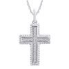 Pendant - Cross 0.15 Ctw diamonds in 14K White Gold