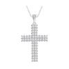 Pendant - Cross 1.00 ctw diamonds in 14K White Gold