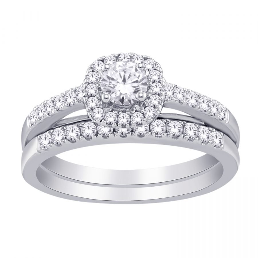 Ring – Bridal Set 1.00 ctw diamonds in 14K White Gold