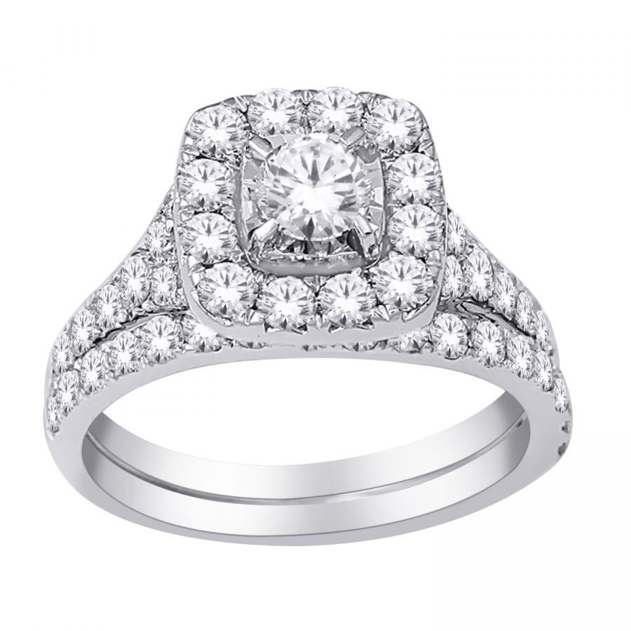 Ring – Bridal Set 1.50 ctw diamonds in 14K White Gold