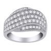 Ring - Band Multirow with 1.00 ctw White Diamonds in 14k White Gold