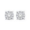 Earrings - Halo Diamond Studs 0.65 ctw in 14K White Gold