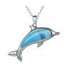 Silver Pendant - Dolphin Larimar