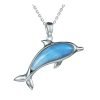 Silver Pendant - Dolphin Larimar