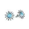 Silver Earrings - Sunflower Larimar