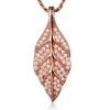 Silver Pendant with Rose Tone Finish - Leaf