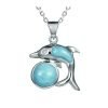 Silver Pendant - Dolphin Larimar