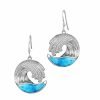 Silver Earrings - Wave Larimar