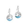 Silver Earrings - Wave Larimar