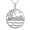 Silver Pendant - Palm Tree Island