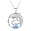 Silver Pendant - Dolphin Larimar