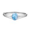 Silver Bangle - Larimar