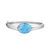 Silver Bangle - Larimar