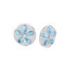 Silver Earrings - Sand Dollar Larimar