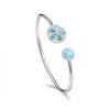 Silver Bangle Cuff - Sand Dollar Larimar