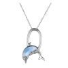 Silver Pendant - Dolphin Larimar