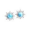 Silver Earrings - Sun Larimar