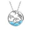 Silver Pendant - Dolphin Larimar