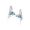 Silver Earrings - Dolphin Larimar