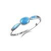 Silver Bangle - Larimar