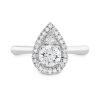 Ring Engagement - Destiny Teardrop 0.64 ctw Hearts On Fire Diamonds in 18K White Gold