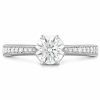 Ring Engagement - Solitaire 6 prong 0.63 ctw Hearts On Fire Diamonds in 18K White Gold