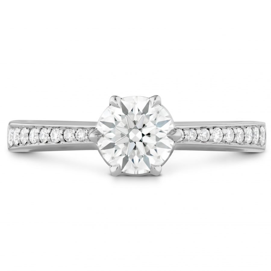 Ring – Solitaire 6 prong 0.63 ctw. Hearts On Fire Diamonds in 18K White Gold