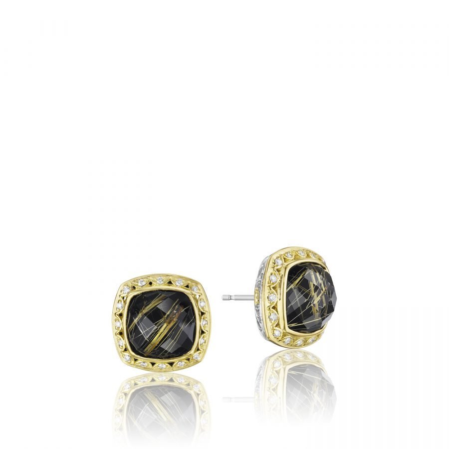 Earrings Studs – Tacori Rutilated Quartz & Black Onyx Diamond