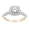 Ring Engagement - Halo Square 1.00 ctw diamonds in 14K Yellow Gold