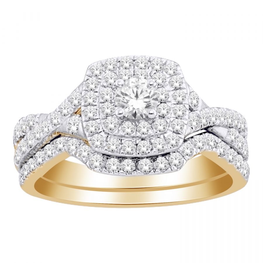 Ring – Bridal Set 0.90 ctw diamonds in 14K Yellow Gold