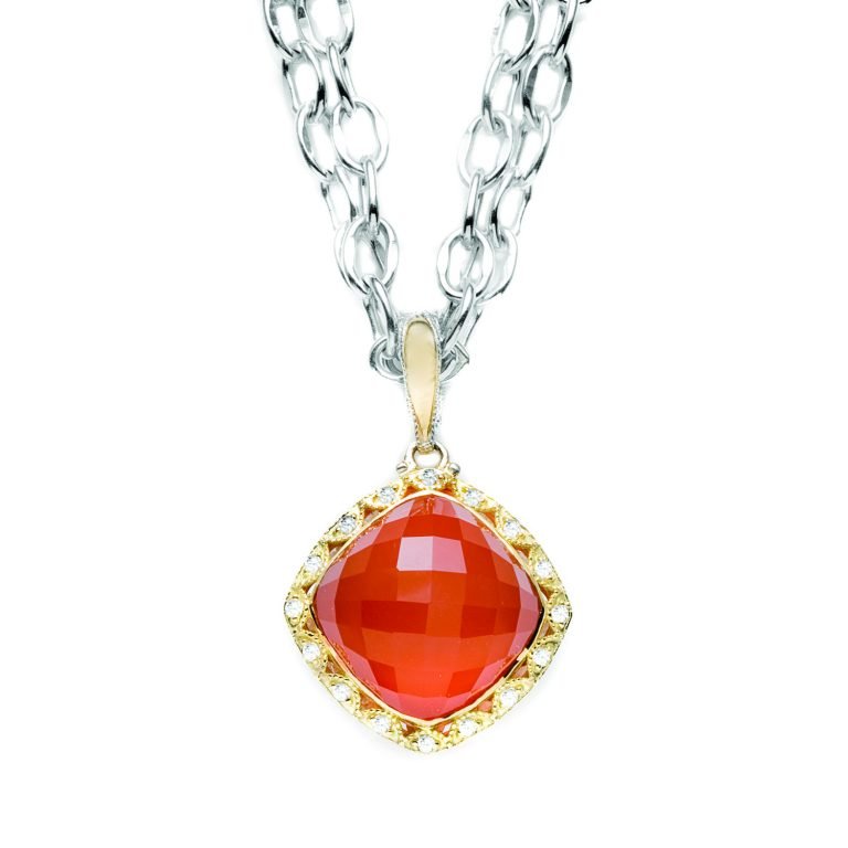 Pendant - Tacori Quartz Over Spiced Red Onyx Enhancer 1