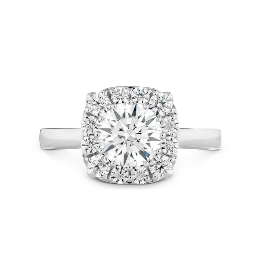 Ring – Signature Custom Halo 0.68 ctw. Hearts On Fire Diamonds in 18K White Gold