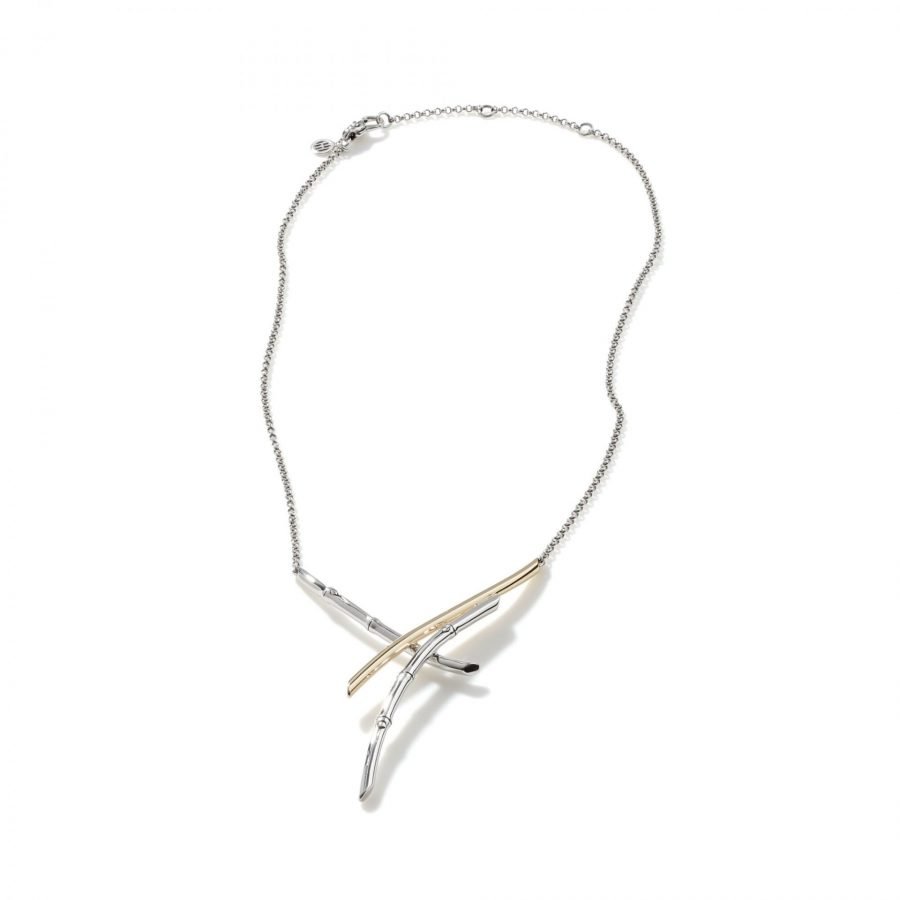 John Hardy Bamboo Necklace in Silver and 18K Gold