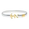 Hook Jewelry • Titanium Anchor Hook Bracelet • 6mm width • Silver Color with Gold Color Wrap • 8.0" wrist size