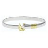 Hook Jewelry • Titanium Dolphin Hook Bracelet • 6mm width • Silver Color with Gold Color Wrap • 7.5" wrist size