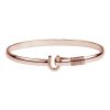 Hook Jewelry • Titanium Hook Bracelet • 4mm width • Rose Color with Rose Color Wrap • 7.5" wrist size