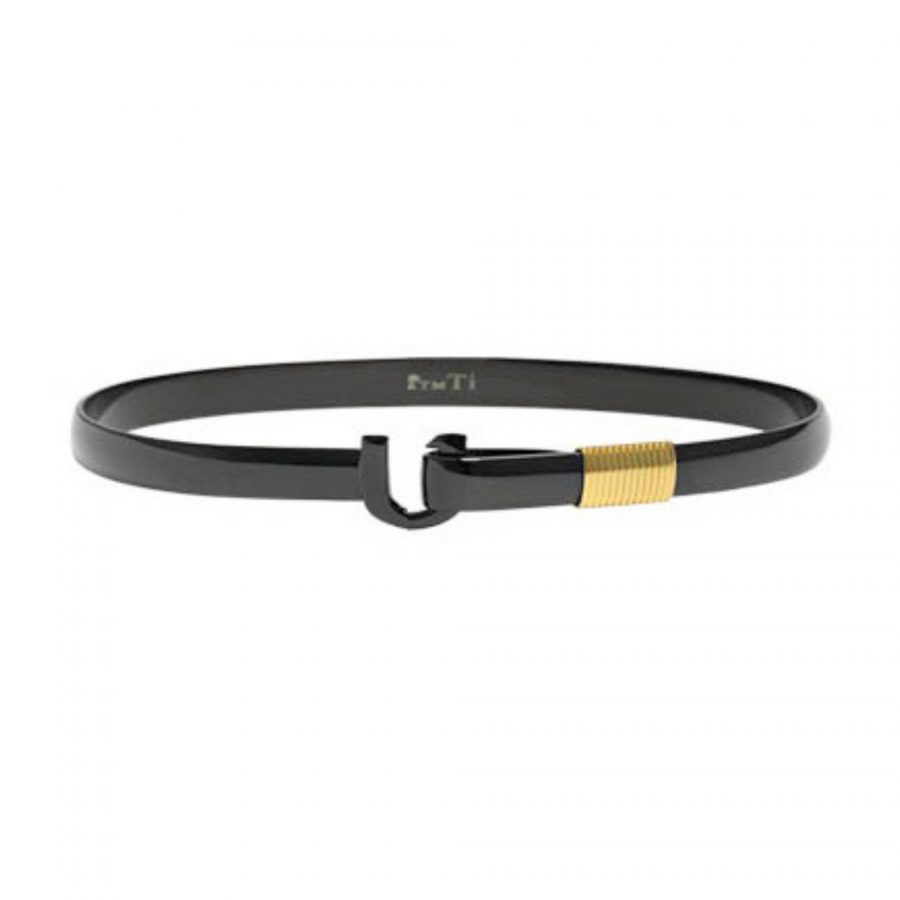 Hook Jewelry • Titanium Hook Bracelet • 4mm width • Black Color with Gold Color Wrap • 7.5″ wrist size
