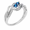 Ring Toi et Moi Petit - Blue Diamonds 0.30 ctw, White Diamonds 0.14 ctw