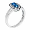 Ring Toi et Moi with Halo - Blue Diamonds 0.41 ctw, White Diamonds 0.12 ctw