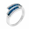 Ring Side by Side - Blue Diamonds 0.86 ctw, White Diamonds 0.36 ctw