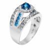 Ring Angelica - Center Blue Diamond 0.54 ctw, Side Blue Diamonds 0.45 ctw, White Diamonds 0.55 ctw