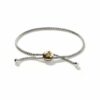 John Hardy Palu Bracelet - Pull Through in Silver and Hammered 18k Gold 2.5MM - Small to Medium