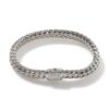 John Hardy Classic Chain Bracelet - Silver 7.5MM with White Diamonds - Medium