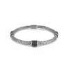 John Hardy Classic Chain Bracelet - Silver 5MM with Black Sapphire 4 station - Medium