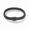 John Hardy Classic Chain Bracelet - Dark Silver 11MM with Black Sapphire - Large