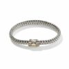 John Hardy Classic Chain Bracelet - Dot Station in Silver and 18k Gold 6.5MM - Medium